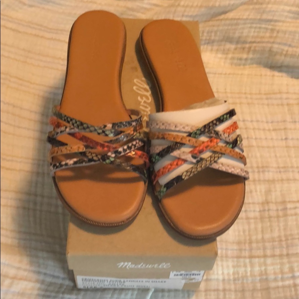 Madewell crisscross slide sandals-7 NWT